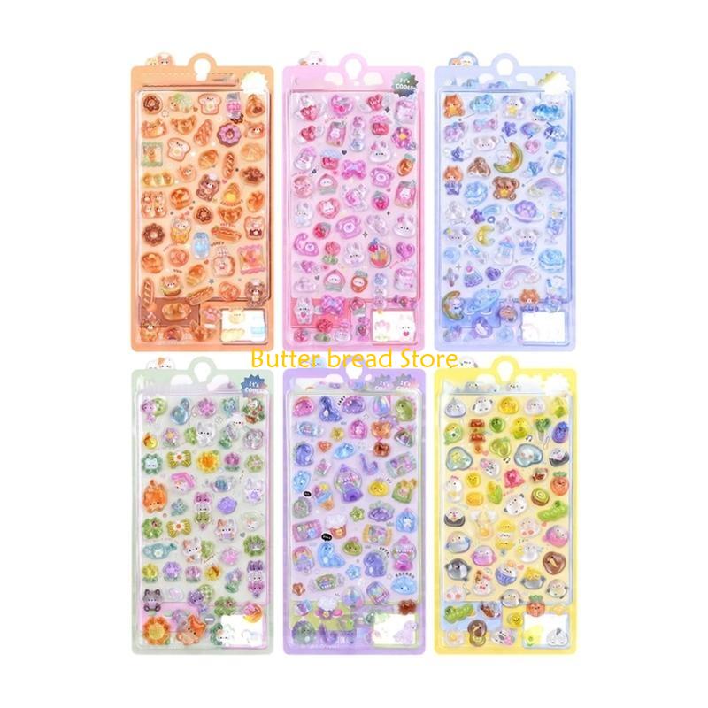 

W89C Animal Decorative PVC Sticker for Kids Craft Scrapbooking Planner Journals Notebook Kid Sticker for Classroom Rewarding