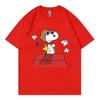 Snoopy Schwarzes Damen T-Shirt Sommer Mode 2025 Neu Kurzarm 100% Baumwolle Herren T-Shirt Oberteile Cartoon Anime Paar Kleidung