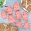 8Pcs 3D Christmas Cookie Cutters Set Holiday Shapes with Santa Christmas Tree House Deer - Christmas Party Decoration Cutters