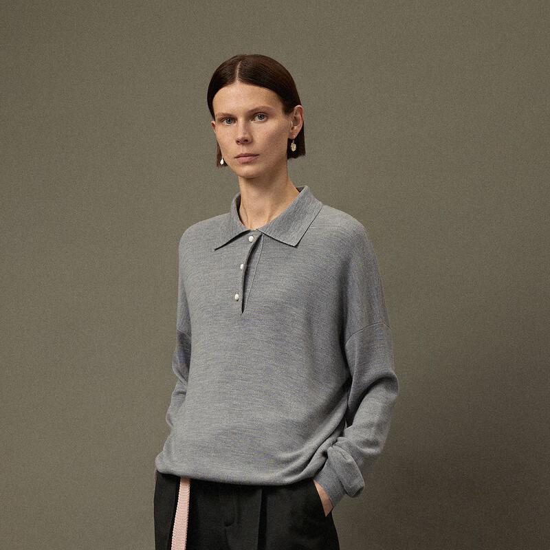 LESS 2023 Autumn Long Sleeve Wool Pullover