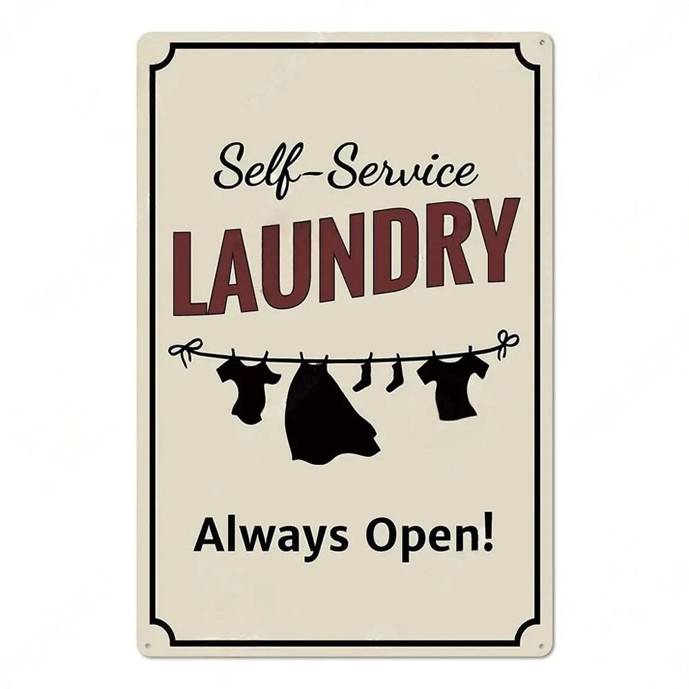 Laundry Room Billboard Vintage Metal Tin Sign Decor Funny Poster Plate Rust Decorative Plaque Tinplate Dry Clean Store Signs