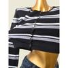 Domestic Counter Brand UJIA American Color Matching High Waist Small Cardigan Preppy Style Slimming Long Sleeves Sexy Knitting Tops