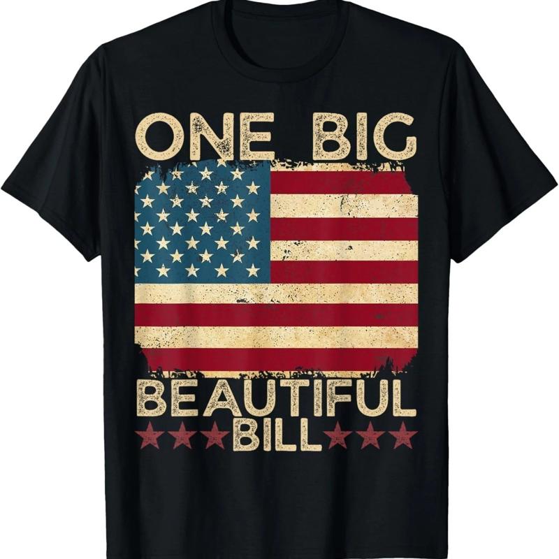 One Big Beautiful Bill American Flag Graphic T-shirt