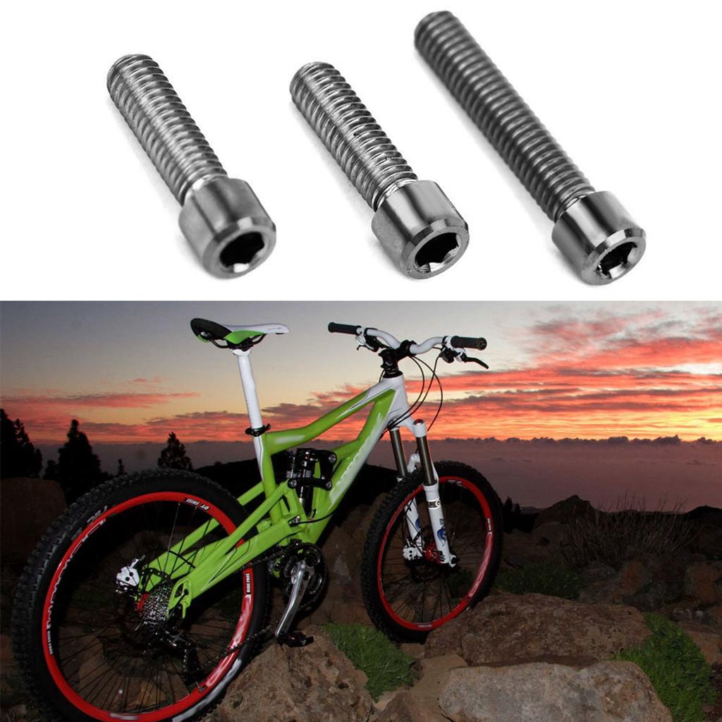 3 Pcs Titanium Alloy Steering Stem Handlebar Rear Dial Screws Bolts Set for Road Bicycle Accessories