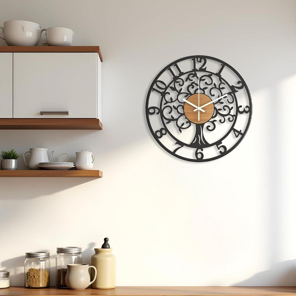 Fancy Metal Wall Clock for Home Decor – Stylish Living Room & Bedroom Watch, Designer Wallclock, Big Size Hanging Watch