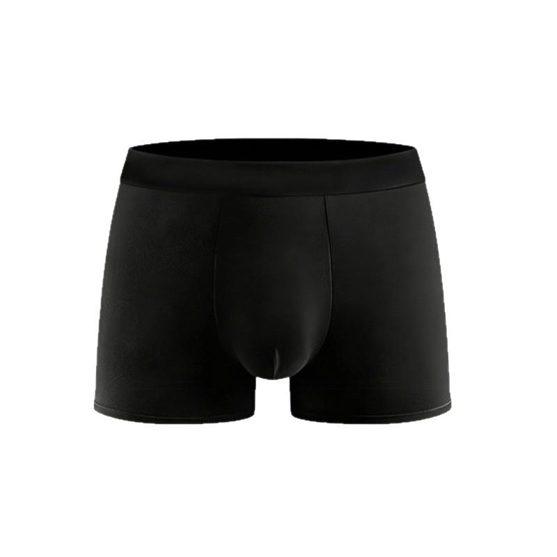 Men's Mid-Waist Solid Color Boxer Briefs, European and American Sizes, Sports Fit