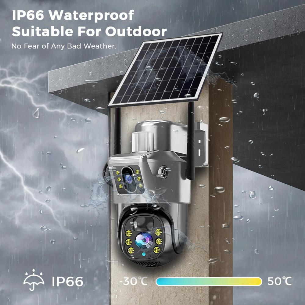 Outdoor Waterproof Solar Camera 4G/Wifi Home Full Color HD Remote Low Power Consumption Monitor with Night Vision