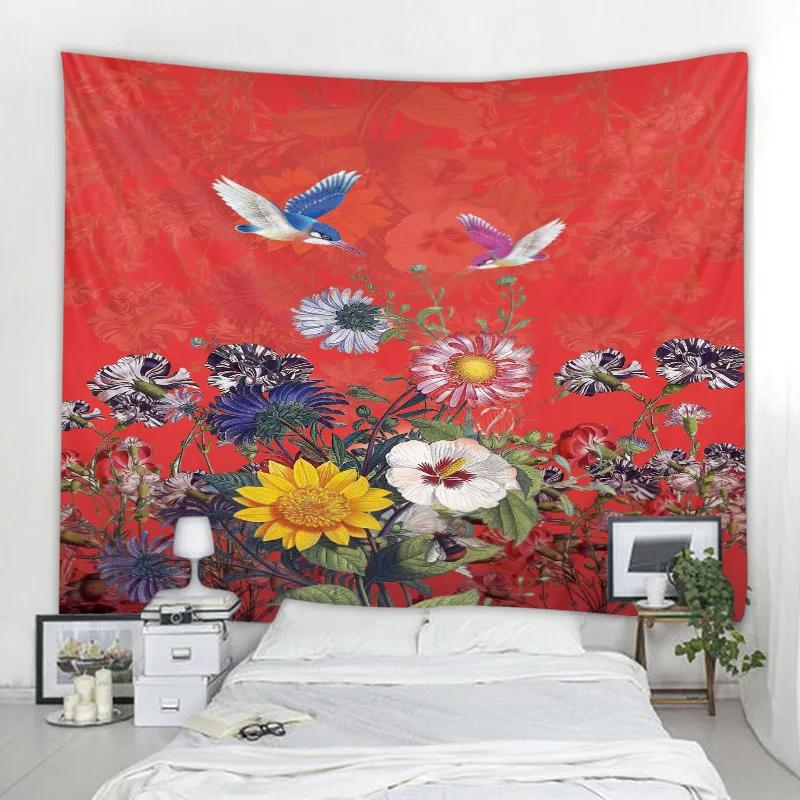 Sunflower Tapestry Retro Art Oil Painting Mandala Tapestry Hippie Psychedelic Bohemian Living Room Bedroom Decoration Blanket