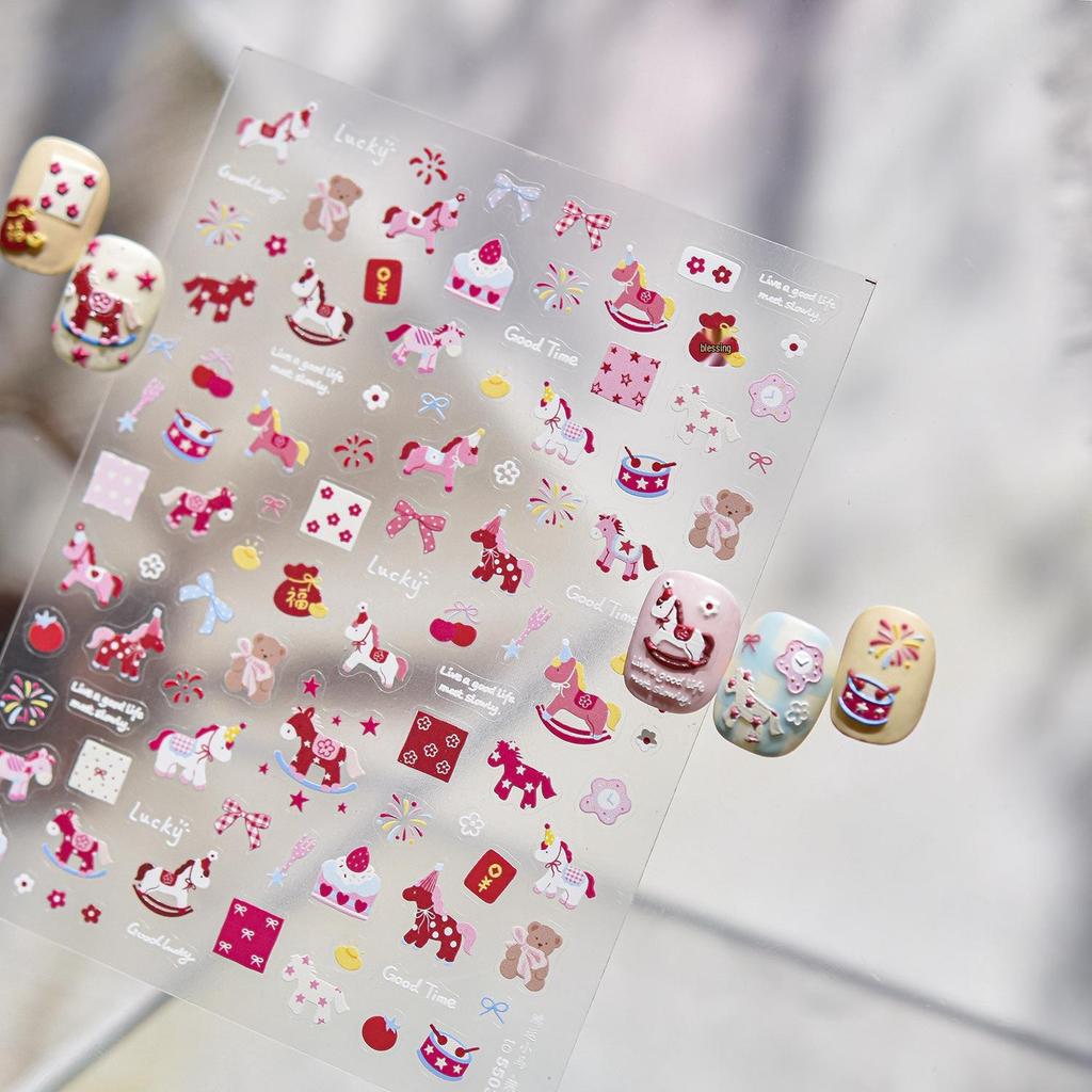 Tomoni Thin and Flexible Nail Stickers - Sweet Swan & Little Horse Designs