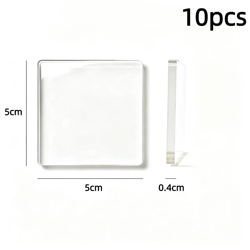 1/10 Pcs Clear Acrylic Blank Magnets Smooth Surface Strong Magnetic Back Perfect For Diy Crafts Fridge Decoration Projects