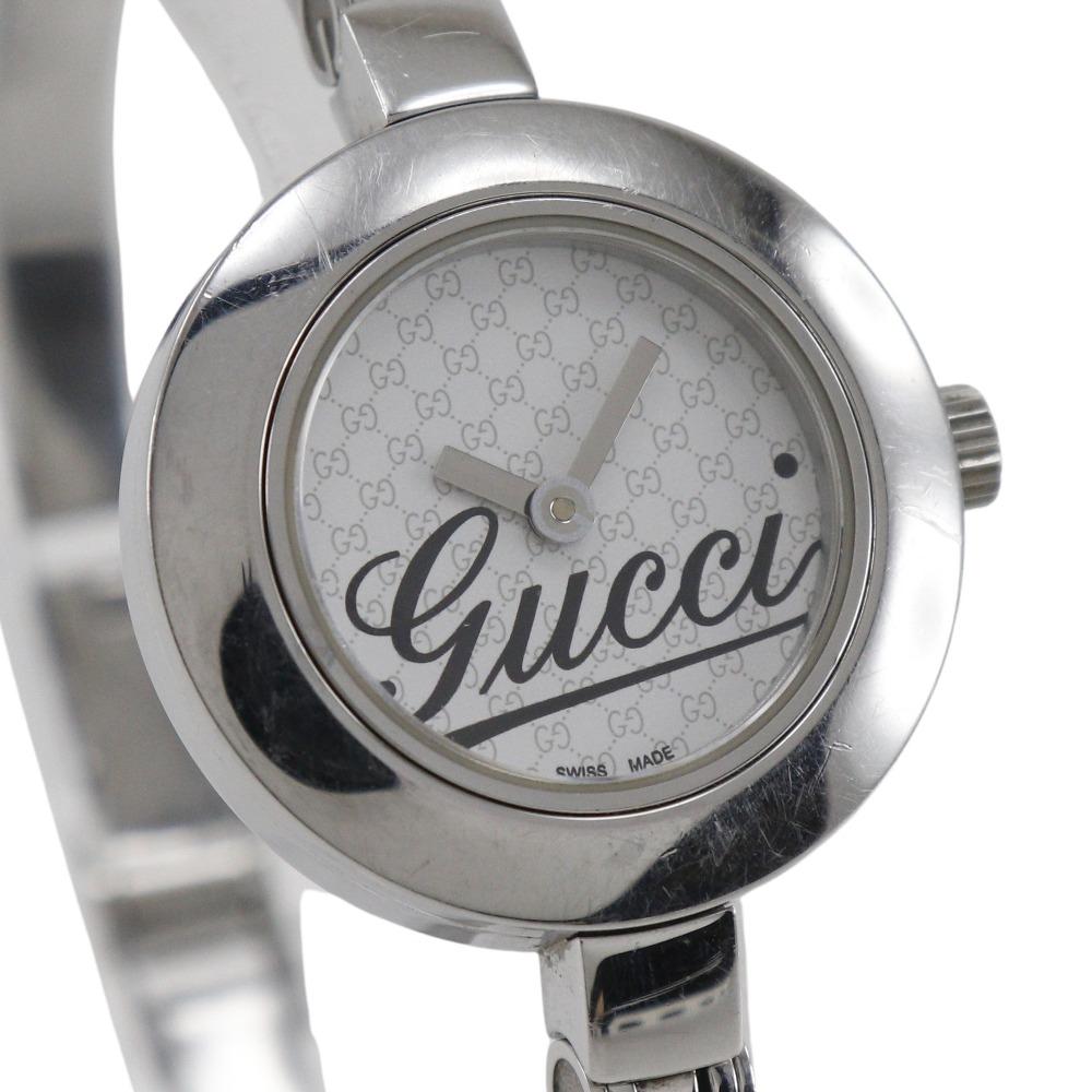 Gucci G circle Hodinky 105 logo bílý ciferník Nerezová ocel Křemenné Analogový displej Dámské Použité
