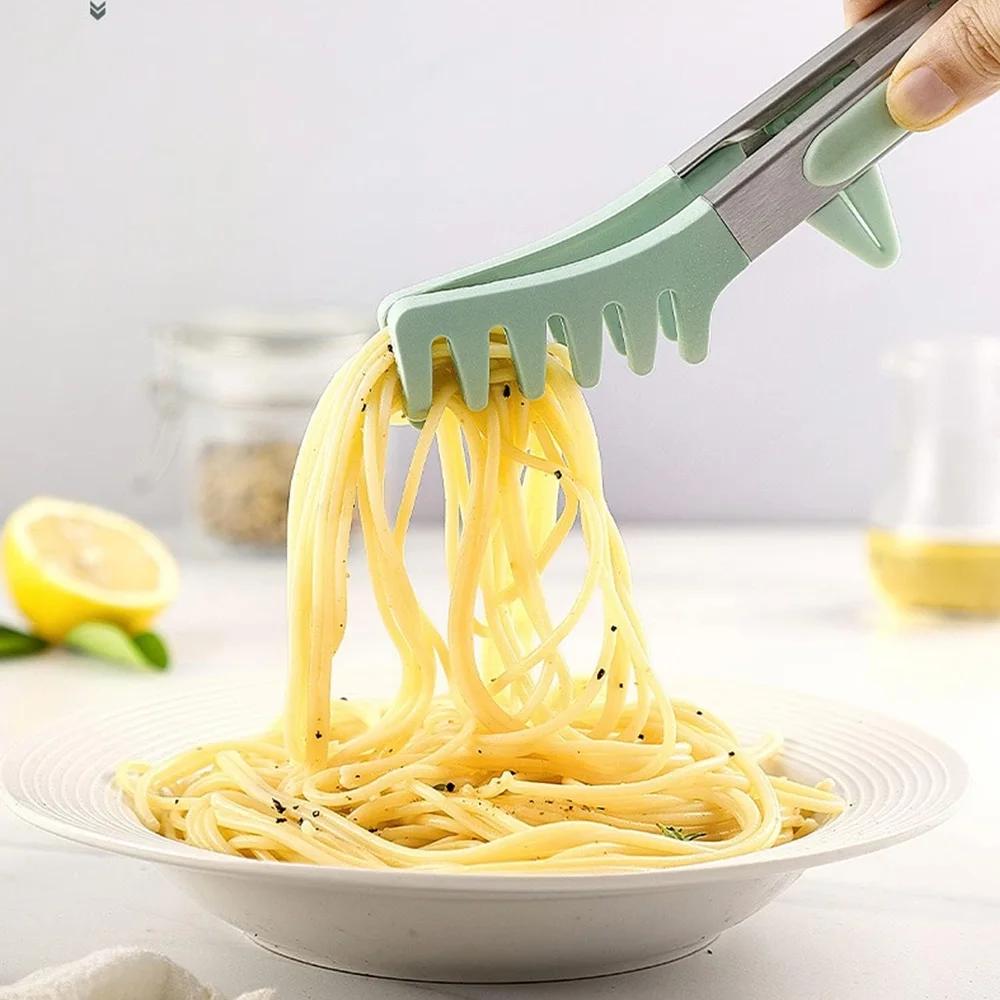 Food Tongs Stainless Steel BBQ Pasta Tongs Steel Handle Lock Design Bread BBQ Tongs Salad Cooking Kitchen To