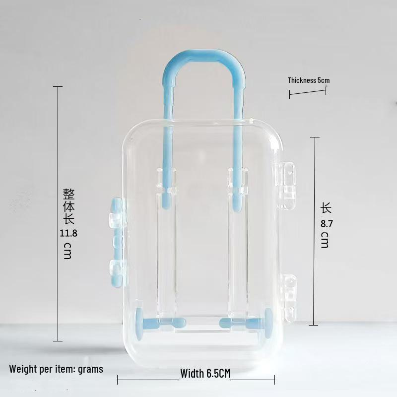 Cute Cartoon Number Jewelry Trolley Case: Transparent, Retractable Mini Storage Box