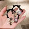 Koreanische Mode Blume Katzenauge Stein Doppelfaden Haarseil PerlenHaargummi Damen Pferdeschwanz Dutt Tägliche Haaraccessoires
