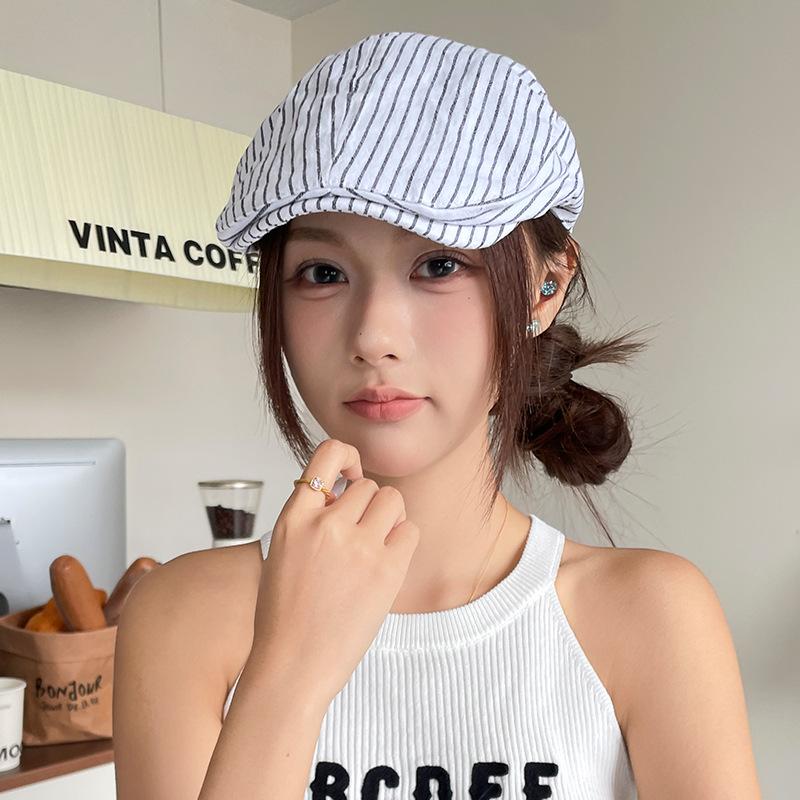 Japanese Wind Forward Hat Children'S Summer Big Head Circumference Versatile Newsboy Hat British Style Painter Hat Duck Tongue Beret