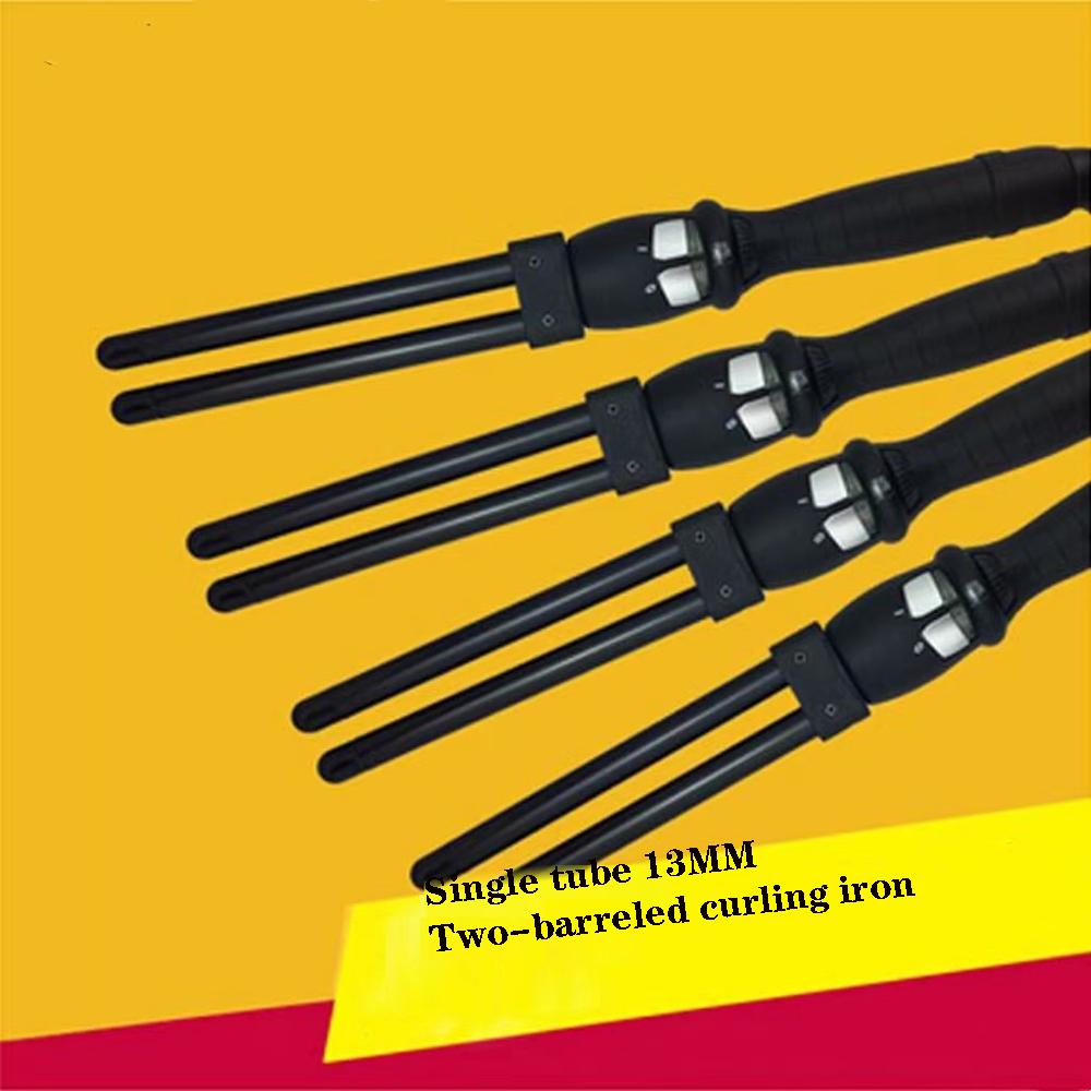 13mm Zweizylinder Lockenstab Elektrischer Haarwickler für Damen Professioneller Keramik-Lockenstab Einstellbare Temperatur Haarstyl