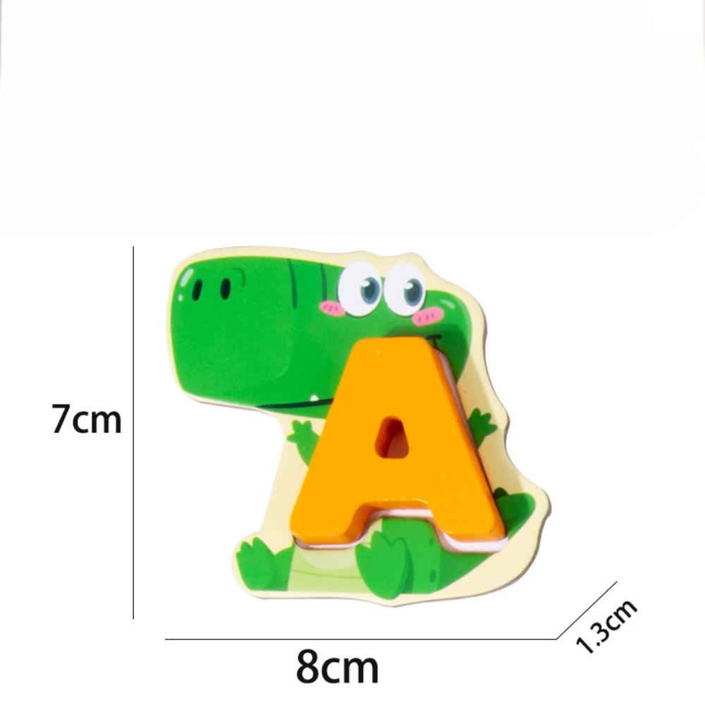 Kids Wooden Animal Puzzle Board Educational Learning Toys ABC Matching Game Fine Motor Skills Montessori Gift For Toddlers