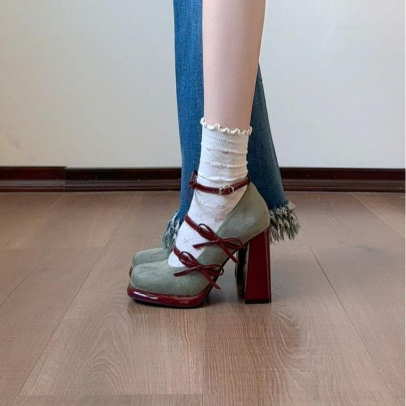 Niche Design Platform Bow Mary Jane Single Shoes Spring/Summer 2026 New Strap Heels Women