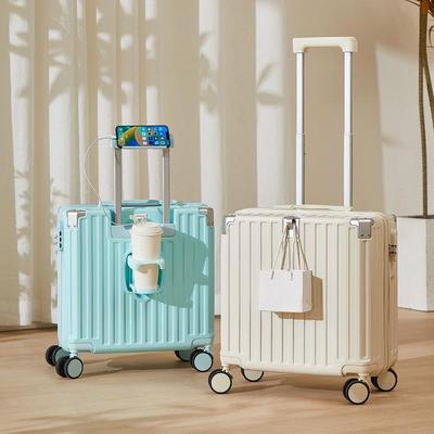 18" Carry-On Suitcase with Universal Wheels, 20" Small Trolley Case with Combination Lock, Durable Travel Luggage for Men and Women.