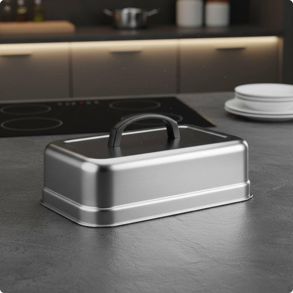 Stainless Steel Melting Dome HeatResistant Handle Square Steak Cover Heavy Duty Rectangular Basting