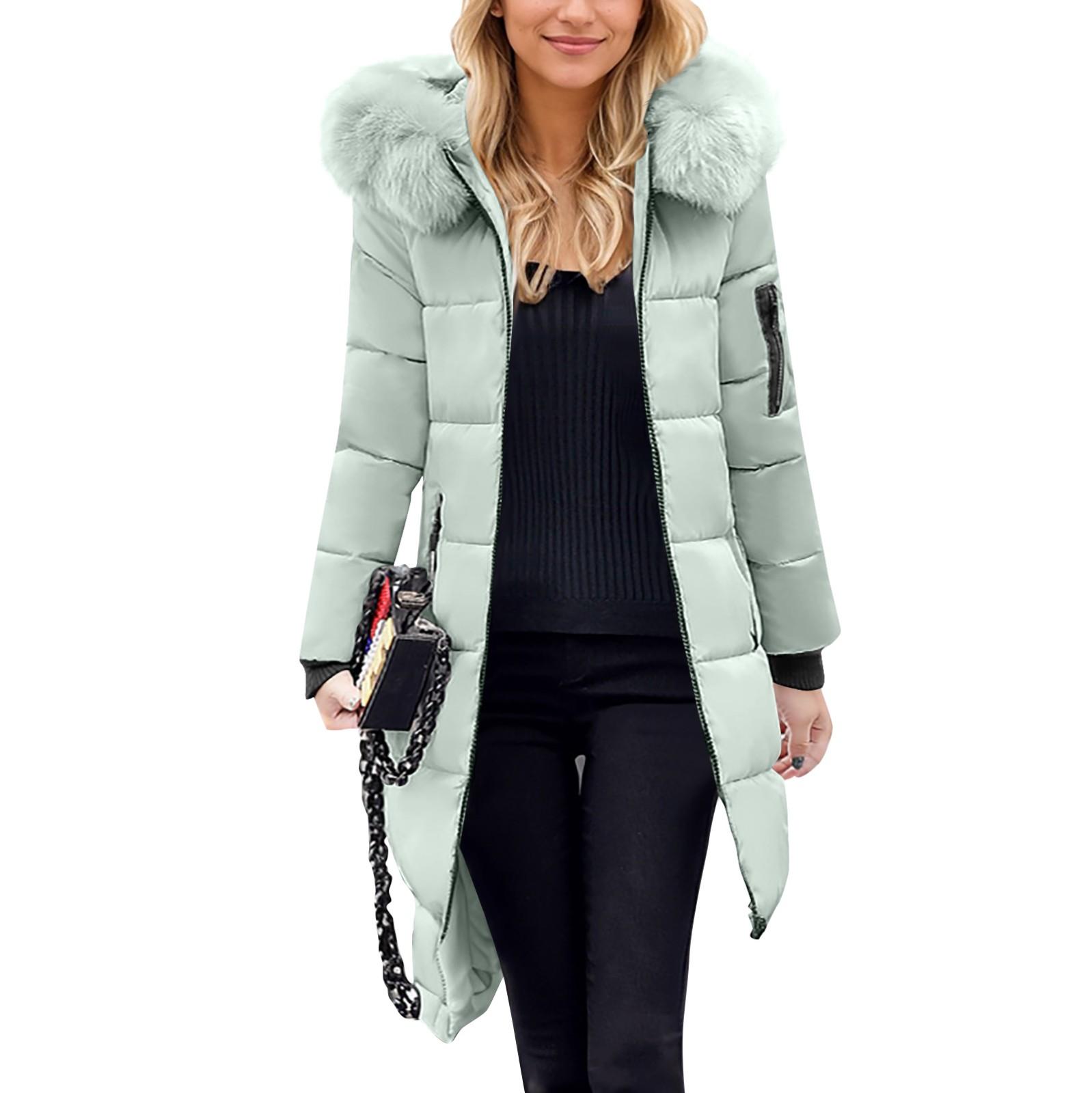 

Женская повседневная теплая универсальная куртка из утолщенного хлопка с большим воротником XL