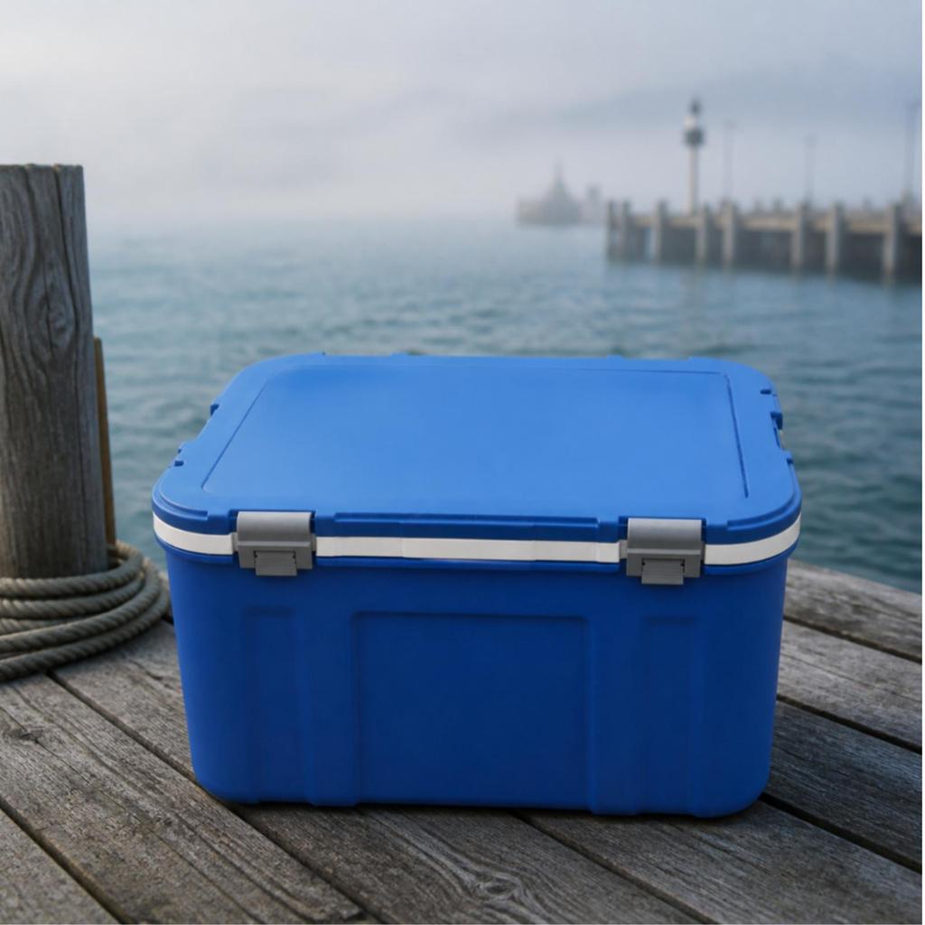 60-Liter Insulated Cooler Box Wipe-Clean for Outdoor Events, Fishing, Fishermen