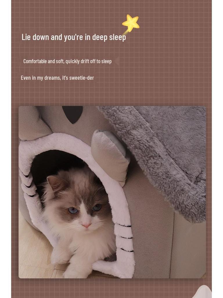 Four Seasons Warm Pet House: Removable & Washable Bed for Cats and Small Dogs