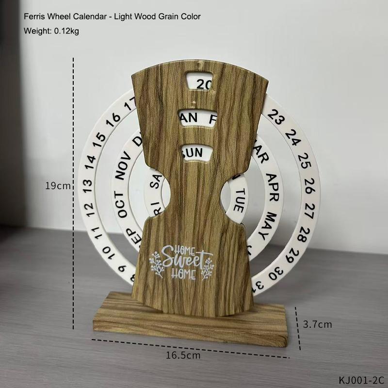 Wooden Calendar Ornaments Manual Rotating Desk Calendars for Home Decoration High-End Office Desktop Ornaments