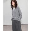 Demana Women's Spliced Color-Block Lapel Knit Sweater
