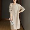 Women's Autumn and Winter Casual Solid Color Long-Sleeved Sweater Dress Loose Pullover Knitted Hooded Underskirt