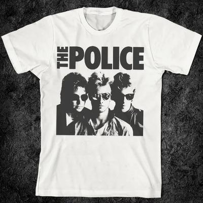 Horké The Police Band Bavlna 100% Bílá Trička Unisex Tričko Grafické Tričko s Krátkým Rukávem Unisex Pánské Dámské Léto