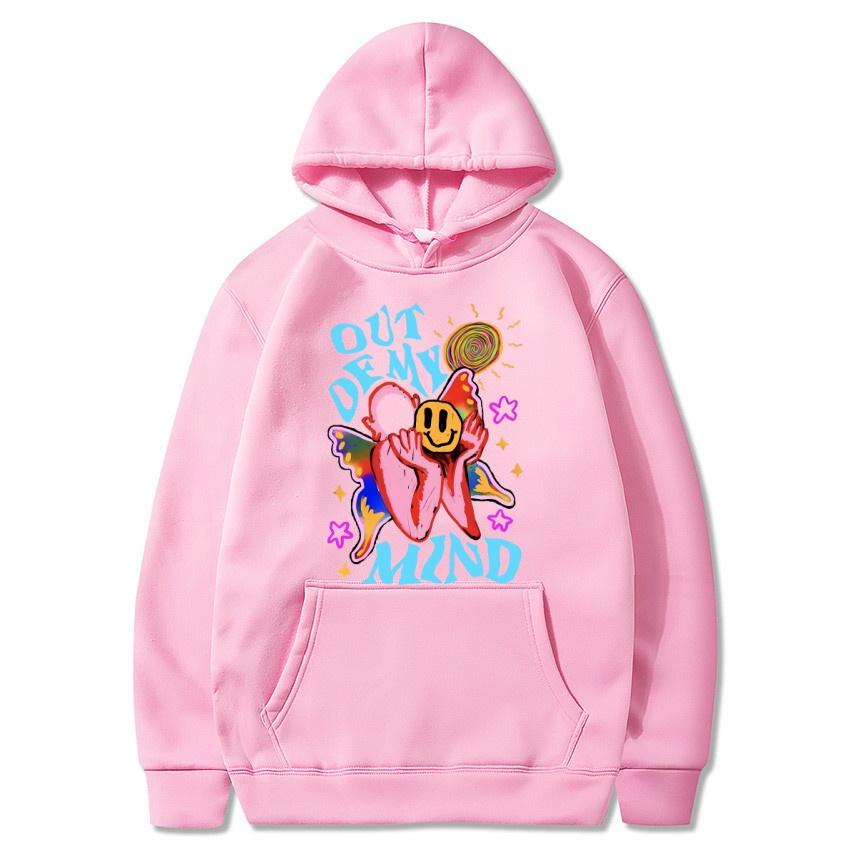 Out of my mind graffiti autumn/winter hoodie hip-hop street college classic pullover daily fashion casual warm hoodie gift