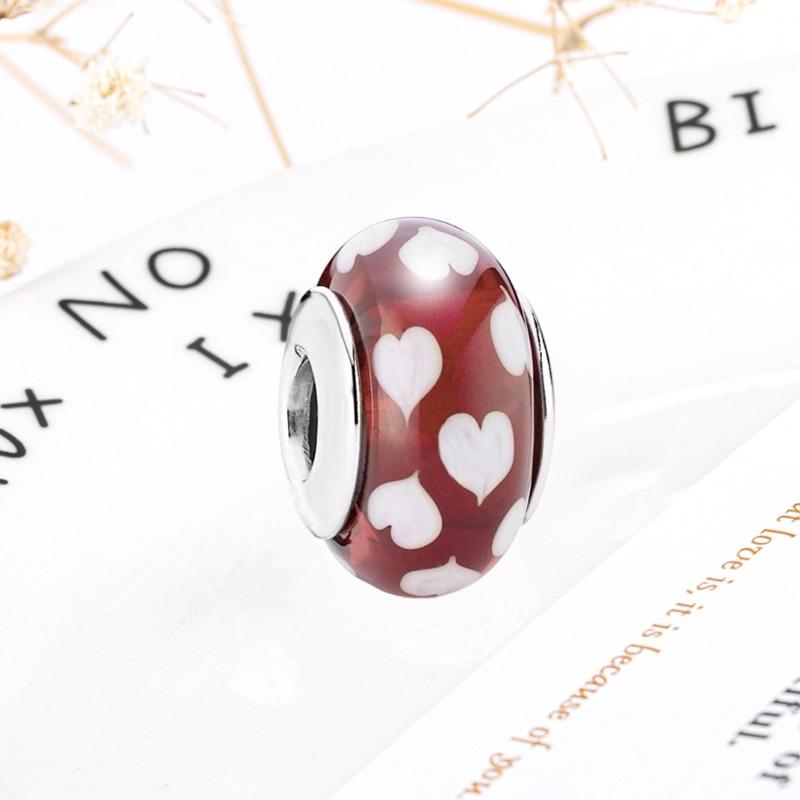 Neue Feine Murano Glas Serie Anhänger Rosa Rot Schwarz Grün Weiß Blau Perle Passend Original Armband Zubehör DIY Damenschmuck Geschenk