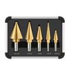 Durable 5PCS Set Step Drill Bit Set Straight Groove Multifunctional Stepped Drill Set Professional High Speed Steel Drill Bits