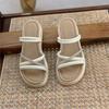 Stepping on shit with soft soles and two slippers for women's summer wear 2025 new fashionable and versatile comfortable casual non-slip beach shoes