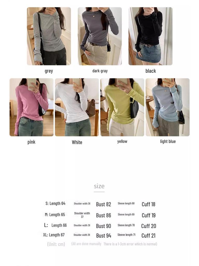 2025 New Slimming Round Neck Long-Sleeve Top for Women