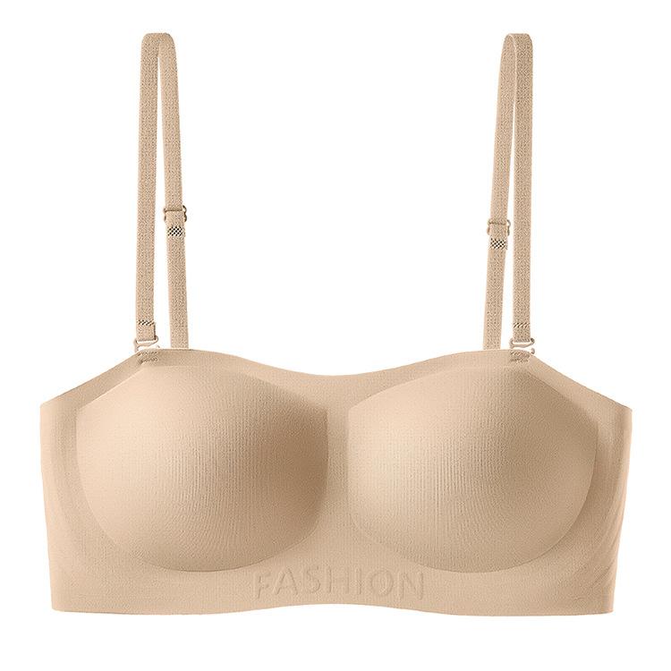 Liquid Foundation Strapless Tube Top Seamless Women's Non-slip Shoulder Straps Show Large Invisible Sexy Bra Cover