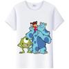 Fashion Monsters, Inc. T-Shirt White Shirt Short Sleeve Tops James -P- Sullivan Funny Mr.Q Graphic Tees Unisex