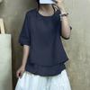 ZANZEA Women Summer Round Neck Loose Casual Half Sleeve Blouse