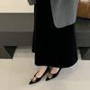 2026 commuter metal buckle single shoes women's high-end temperament suede pointed high heels