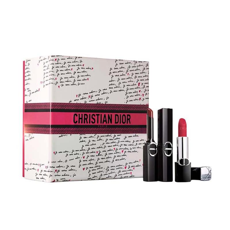 DIOR Lipstick Blue gold lipstick #720 sandalwood nude + stunning lipstick #390 amber black tea синий