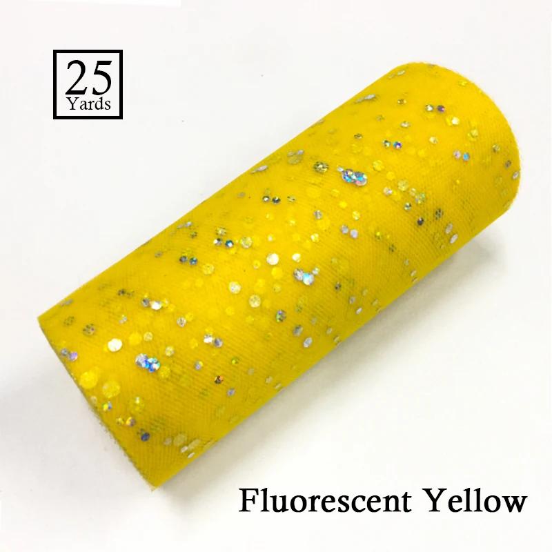 25 Yards 15cm Glitter Sequin Tulle Roll Fabric Wedding Decoration Organza Laser DIY Crafts Birthday Party Supplies