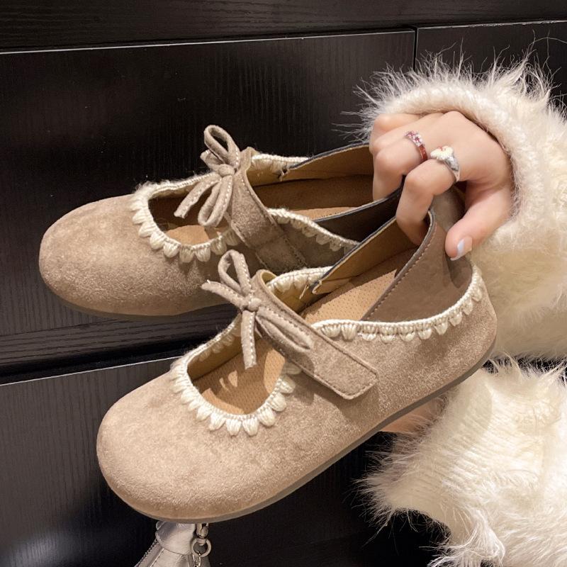 New Spring Leopard Print Mary Jane Shoes Women's Flat-soled Single Shoes Retro Versatile Casual Shoes Soft-soled Beanie Shoes Women