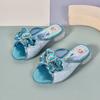 Girls' Summer New Sandals, Elsa Princess Shoes with Bow, Non-Slip Slip-On Shoes for Older Girls