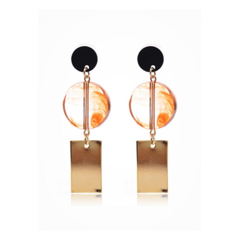 

Women s Circle Square Mix Wedding Guest Look Earrings A20325_Gold