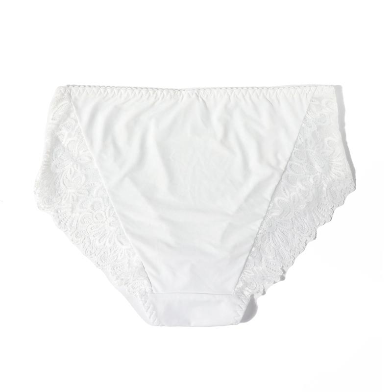 Women Plus Size Daily Panties Breathable Comfortable Middle Waist Half-Transparent Brief 0Xl - 5Xl - 6003