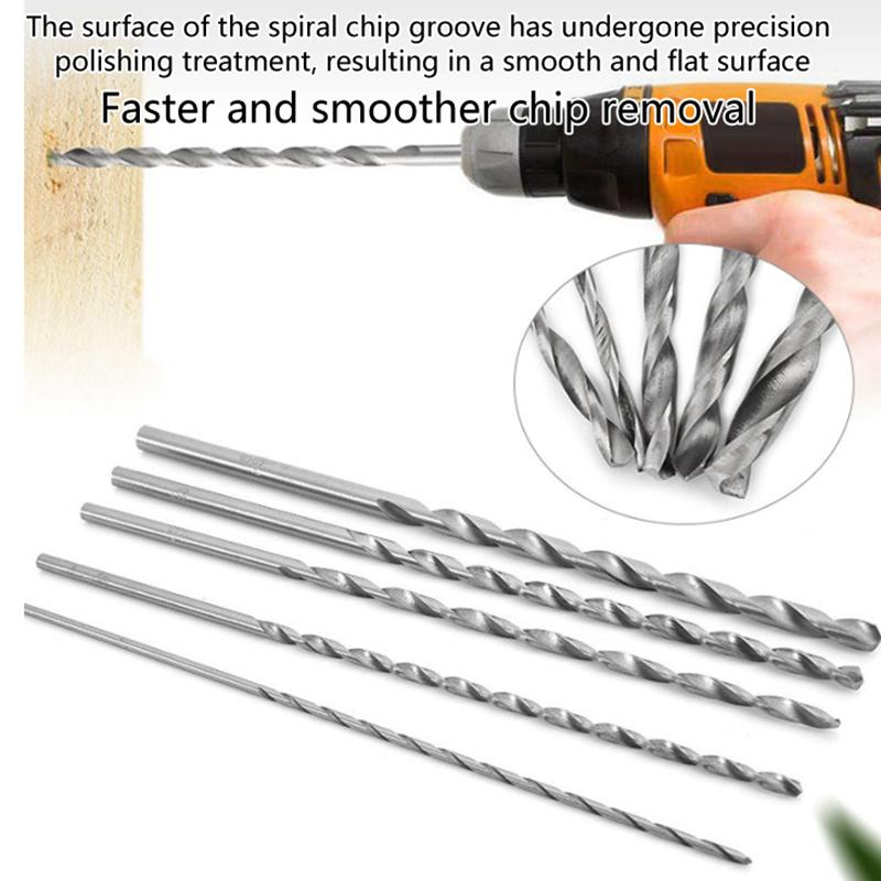 5Pcs Drill Bits Set Hss Steel Extra Long High Speed 2Mm/3Mm/3.5Mm/4Mm/5Mm Bits Power Tools Accessories Parts Drill Bits Hand Set
