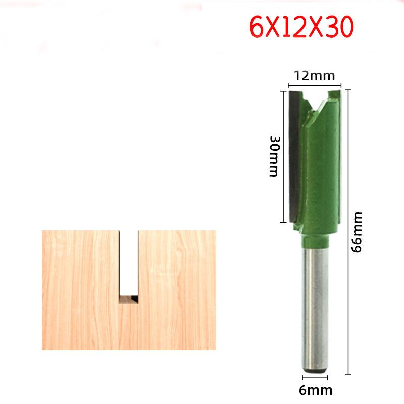 7-Piece Green Power Carbide Straight Router Bit Set - Dual-Function Slotting & Invisible Joint Cutters for Precision Woodworking