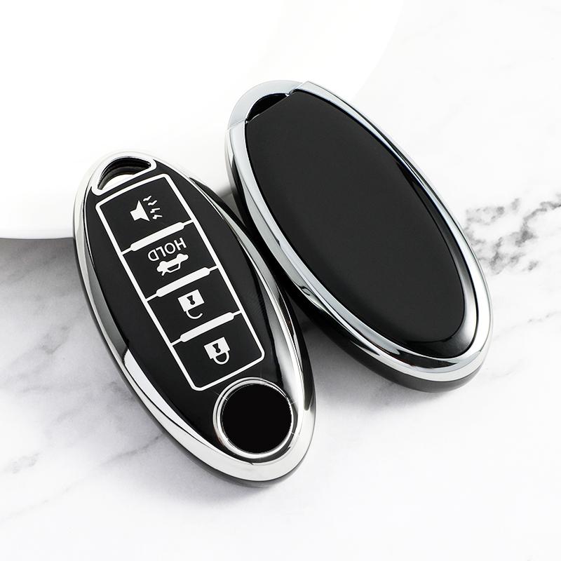 3/4/5 Buttons Silver Edge For Nissan Tiida Pathfinder Note Qashqai X-Trail T31 T32 Juke J10 J11 Kicks Car Key Cover Case Shell