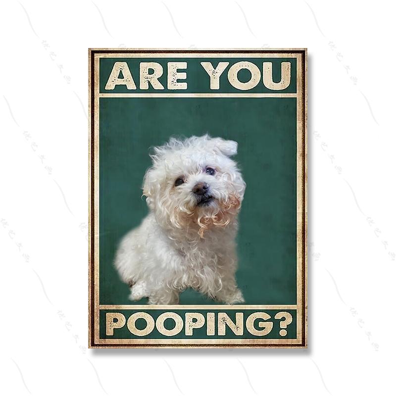 Are You Pooping Poster Bathroom Funny Bathroom Sign Canvas Prints Cute Cat Quote Art for Painting Wall Picture Toilet WC Decor